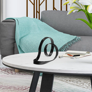 Sculpture de style moderne et luxueux, décoration populaire pour jardin et bureau, cadeau d'affaires, sculpture en métal noir - Product Image 3
