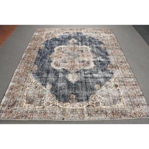 Alfombra de 8x9.5 pies, Alfombra Turca Vintage, Alfombra Azul de Lana del Suroeste - Product Image 1