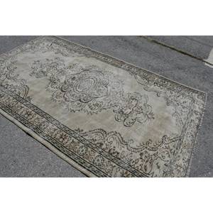Alfombra turca Vintage Beige clásica de 5,6x9,1 pies, alfombra de felpa hecha a mano, Material de lana, diseño de retazos, pasillo Rectangular de látex, nuevo - Product Image 2