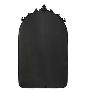 Vintage Designed Wall Mirror with Black Ornate Metal <b>Frame</b> Handcrafted Black Glass Mirror <b>Arch</b> Design Supplied Indian Vendor - Product Image 6