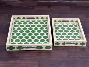 High Quality Eco-Friendly Bone Inlay Customizable Serving Tray Rectangle Dinner <b>Table</b> Design Attractive Agate Magnesia Crafts - Product Image 4