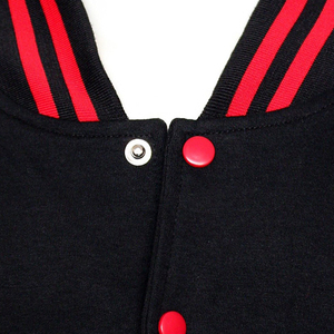 Haute Qualité Hommes Casual col montant Varsity Veste D'hiver Laine Corps En Cuir Manches Lavé Solide Motif Avant Logo-Vente en Gros - Product Image 4