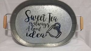 ถาดชุบสังกะสีสไตล์วินเทจพร้อมความสวยงามสำหรับบ้านไร่ที่หรูหราใช้ในบ้านร้านกาแฟร้านอาหารหรืองานสวนกลางแจ้ง - Product Image 5