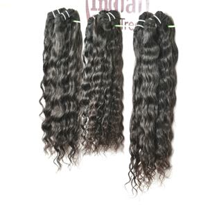 Extensions de cheveux humains indiens vierges naturels non traités à 100 %, cuticules alignées, couleur noire ondulée, lot économique, ondulation naturelle du temple - Product Image 4