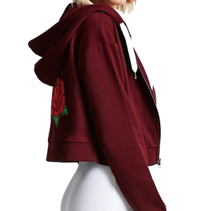 Sudadera con capucha de punto sólido informal de gran tamaño de algodón 100% para mujer de calidad Premium, Jersey corto con hombros caídos estampado, ropa de calle de invierno - Product Image 5