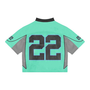 Camiseta de fútbol Retro transpirable, camiseta de entrenamiento en blanco, camiseta de malla de gran tamaño para hombres, camiseta de fútbol americano, camiseta de fútbol americano - Product Image 4