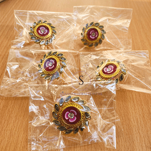 แหวนแต่งงานแฮนด์เมดทำจากทองเหลือง Kundan งานแฮนด์เมดใหม่ขายส่งทำด้วยมือแหวนแฮนด์เมดจากนักออกแบบเครื่องประดับ Haldi Sangeet - Product Image 1