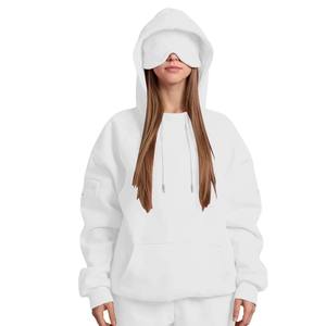 Mujeres recortadas Boxy 500 Gsm apliques desgastados parche bordado ácido lavado Zip up Hoodie - Product Image 5