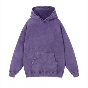 Vente en gros de sweats à capuche pour hommes, vierges, délavés à l'acide, effet vieilli, coupe classique, couleur unie, vintage, décontractés, imperméables, personnalisables avec logo - Product Image 6