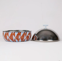 Chauffe-Plats de Luxe Personnalisé en Acier Inoxydable Isolé, Design Bohème Fait Main, pour Buffet et Ramadan, Couleurs Royales, Durable
