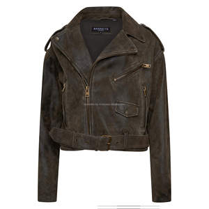 Pakistani Manufacturer Men's Leather Jackets | New Fashion Style | Breathable Zipper Stand Collar Embroidery Front Design - Product Image 2