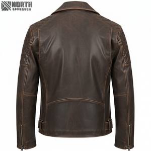 Chaqueta de cuero para hombre de piel de vaca 100% original de buena calidad y personalizada con logotipos y diseño personalizados elegantes chaqueta de cuero real - Product Image 6