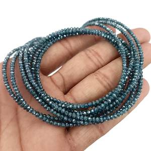 ลูกปัดเพชรเหลี่ยมเพชรพลอยสีฟ้าธรรมชาติขนาด1.7-2.5มม. ลูกปัดเพชรทรงหลวมของแท้ปราศจากความขัดแย้ง - Product Image 4