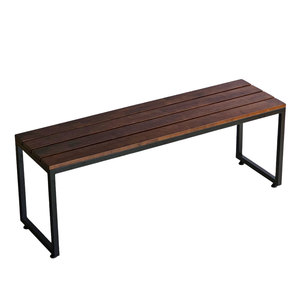 Rubber <b>Wood</b> Patio <b>Bench</b> 120x35cm Powder-Coated Iron Legs Solid <b>Wood</b> GBD025 - Product Image 1