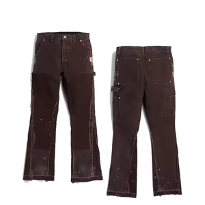 Pantalones acampanados de diseño personalizado Pantalones estampados cómodos transpirables para exteriores con técnicas lavadas para todas las estaciones-Etiqueta privada - Product Image 1