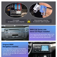 Radio Mobil Navifly Android 13 Layar QLED Kamera Panorama 360 untuk BMW E46 ADAS DVR Navigasi GPS Kipas Pendingin BT