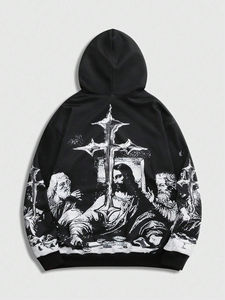 OEM Sweats à capuche personnalisés de haute qualité pour hommes 100% Polyester Meilleure vente Pull à capuche complet - Product Image 2