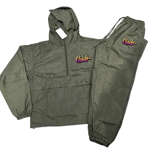 Ensemble coupe-vent unisexe homme femme, veste et pantalon légers, respirants et imperméables, tenue de jogging et de randonnée en plein air - Product Image 1