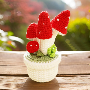 Flores de ganchillo hechas a mano plantas en maceta flores artificiales para siempre para decoraciones navideñas para el hogar OEM hecho Vietnam gran regalo - Product Image 4