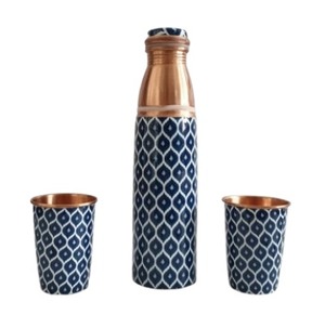 1L ขวดทองแดงแกะสลักแบบโบราณงานฝีมือที่ประณีตพบกับดีไซน์ที่ไม่มีกาลเวลา1L ขวดมีพื้นผิวเป็นทองแดง - Product Image 6