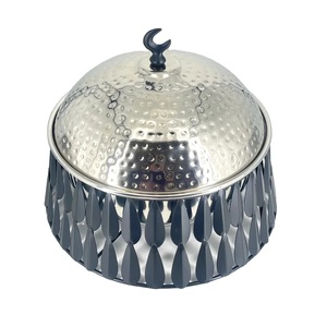 Middle Eastern Classic Design <b>Casserole</b> Dish With Hammered Cover Lid Stainless Steel Hot Food Server - Product Image 3