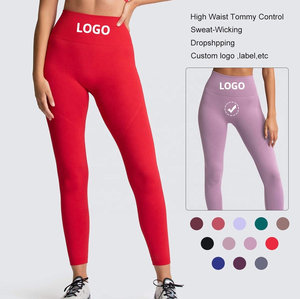 High Quality Seamless Mid Waist Fitness <b>Leggings</b> <b>for</b> <b>Women</b> Solid Pattern Sports Pants Made in Pakistan <b>for</b> Yoga - Product Image 1