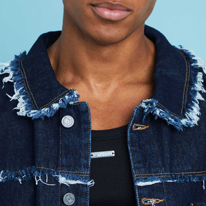 Nouveau Best-seller tendance Veste en jean délavé personnalisée de haute qualité coupe ajustée coupe-vent OEM pour hommes - Product Image 5