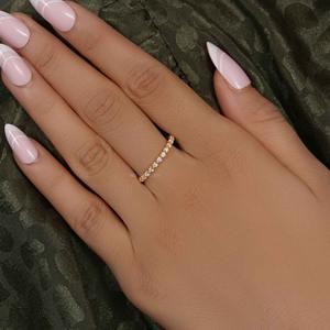 Elegante IGI certificado VVS Lab Grown Diamond 14K oro sólido flotante eternidad anillo de boda joyería de lujo de gama alta para mujeres - Product Image 6