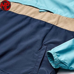 Chaqueta Anorak con Capucha y Bloques de Color, Ligera, Cortavientos, Impermeable, para Exteriores, con Cierre de Cremallera de un Cuarto - Product Image 3