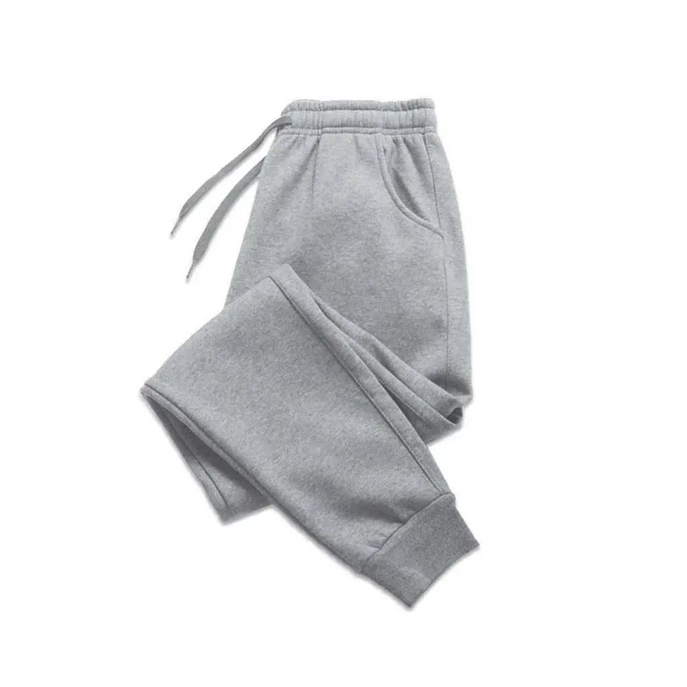 Özel Logo 100% pamuk parça pantolon artı boyutu erkek koşucu pantolonu pantolon katı yığılmış erkekler spor Sweatpants