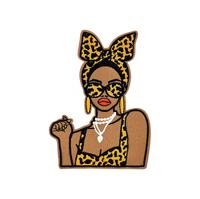 Patch brodé Black Queen Magic personnalisé thermocollant en toile écologique 3D pour la décoration de vestes, jeans, sacs, chapeaux et projets DIY