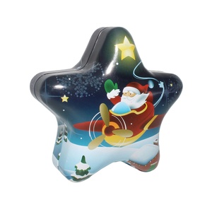 Caja de Hojalata con Forma de Estrella para Galletas y Dulces, Envase de Regalo con Logotipo Personalizado para Festivales - Product Image 2