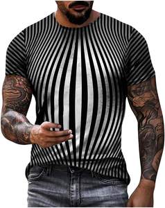 Camisetas de manga corta de algodón 100% de alta calidad para hombre OEM personalizado Rib Logo impreso diseño liso patrón sólido ropa de talla grande - Product Image 5