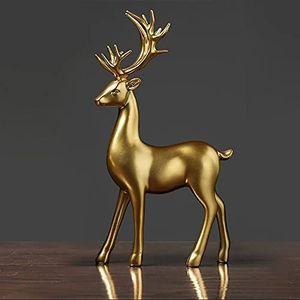 รูปปั้นสัตว์โบราณตกแต่งทองเหลืองสำหรับตกแต่งและตกแต่งบ้านและสวนรูปปั้นโลหะกวาง - Product Image 4