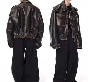 Chaqueta de cuero transpirable de trabajo elegante para hombres de secado rápido y larga para invierno ropa de moda transpirable a demanda de los clientes para hombres - Product Image 2