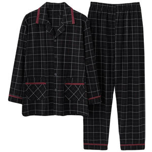 Vente en gros de pyjamas en coton pour hommes Ensemble de deux pièces de qualité supérieure Ensemble de pyjama 100% coton Vente en gros Élégant 2025 Fait sur mesure - Product Image 2