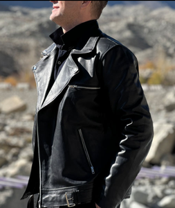 Chaqueta de cuero de talla grande de alta calidad, chaqueta de cuero para uso en exteriores, chaqueta de cuero para hombre con cuello levantado - Product Image 6