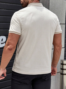 Polo en viscose tricoté coupe classique, couleur unie, haute qualité, manches courtes, pull en maille - Product Image 2