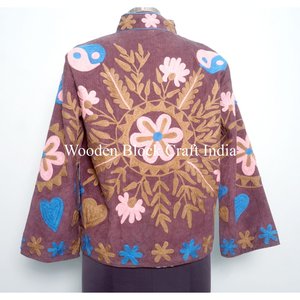 Veste en laine tissée Cotrise brodée sur mesure, multicolores, écologiques, coupe-vent et respirantes pour femmes - Product Image 5