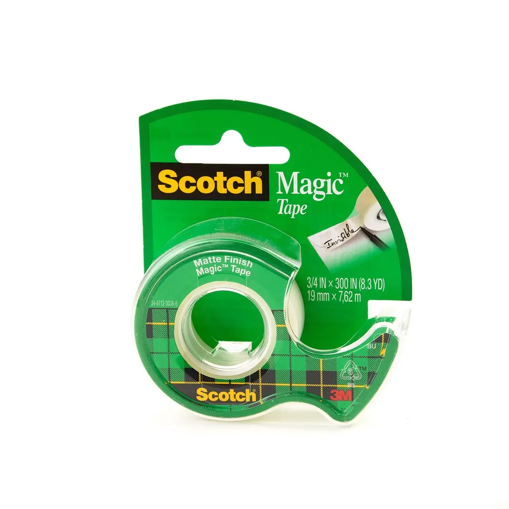 Scotch Magic Tape 105. Ruban de finition mat original de 3/4x300 po (19mm x 7.62m) populaire dans d'innombrables maisons, écoles et bureaux