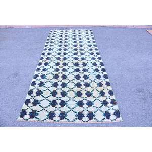 พรมวินเทจขนาด 4.1x9.2 ฟุต พรมตุรกี พรมลายพรางสีขาว - Product Image 1