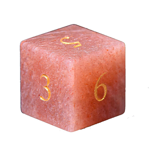 Dés en pierre de haute qualité, pierre de lune pêche, cristal naturel, pierres précieuses de guérison reiki, pierres gravées, jeu de dés personnalisé, cristal viking - Product Image 2