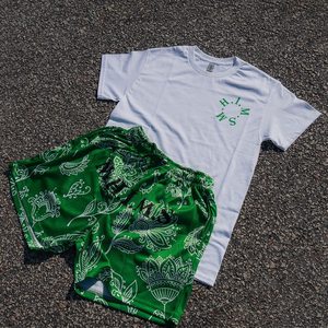 Ensemble de survêtement 100% coton style High Street pour hommes, t-shirt et short d'été multicolore avec impression de logo personnalisé, à un prix avantageux - Product Image 1