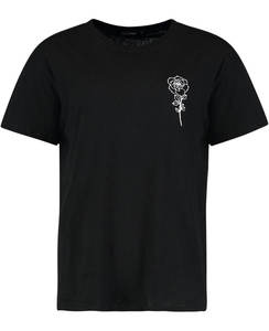 T-shirt court en denim oversize pour femme, col montant, avec logo personnalisé, détail troué, style sexy - Product Image 3