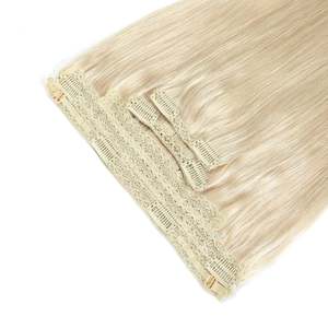 Extensions de cheveux humains Remy à clipser, blond perle # Cheveux chinois vierges ondulés et lisses 1001 Water Wave - Product Image 3