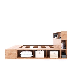Cama de Pared King-Size Moderna y Minimalista con Cajones de Almacenamiento, Decorativa GN68035, Madera de Caucho Sólido y Roble para Uso Doméstico - Product Image 3
