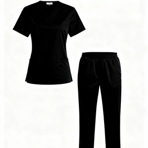 Uniforme d'infirmière de haute qualité, doux, extensible, col en V, uniforme de travail pour infirmières, uniforme de travail confortable pour femmes - Product Image 1