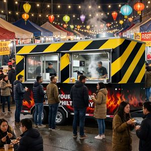 Remorque mobile pour bar à fruits de mer et huîtres avec grand espace de stockage réfrigéré pour les marchés fermiers du week-end et les événements côtiers - Product Image 1