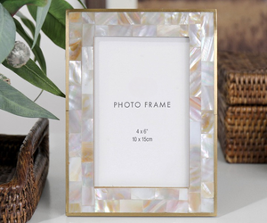 Handmade Elegant Mother of Pearl Photo <b>Frame</b> with <b>Brass</b> Detailing Shell Inlay Picture <b>Frame</b> for Home Decor and Gifts - Product Image 6