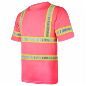T-shirt de sécurité en matériau respirant, haute visibilité, manches courtes, vêtements réfléchissants pour hommes, logo personnalisé, manches courtes pour garçons - Product Image 3